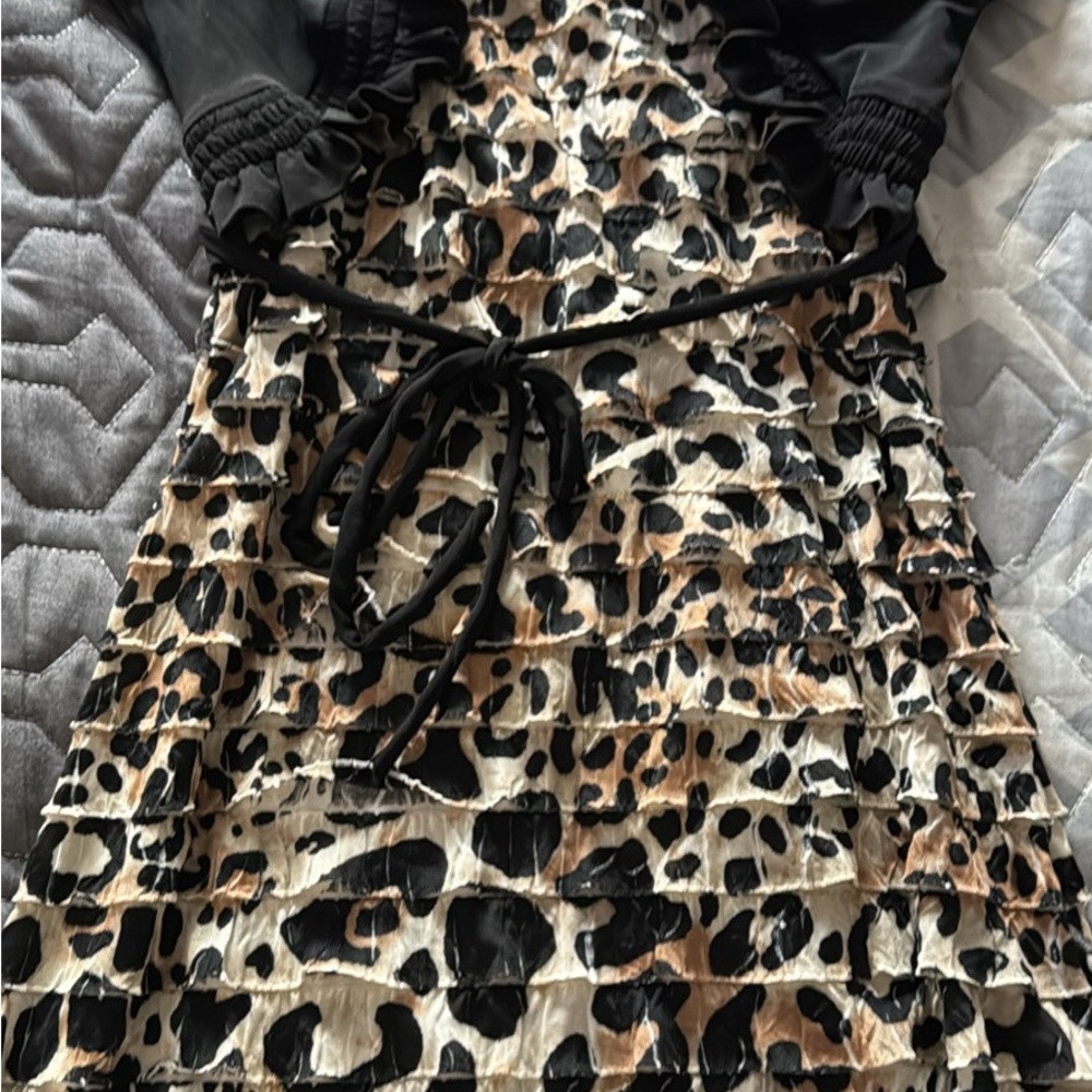 Speechless Black and Tan Leopard Print Kids Dress